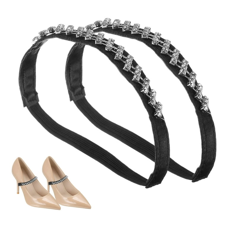 Uxcell Pairs High Heels Shoe Straps, Rhinestone Elastic Shoe