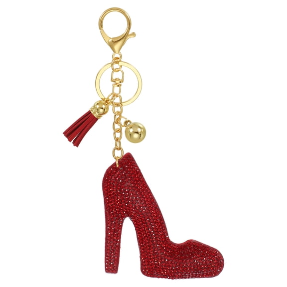 Uxcell Rhinestone Keychain Bling Keychain Accessories Crystal Key Chain for Women Purse Charm Bag Charm Red