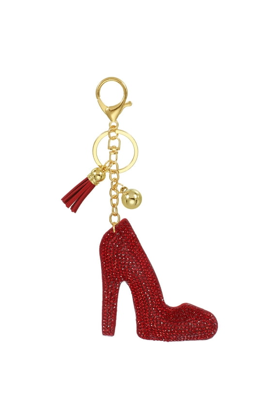 Rhinestone Keychain Bling Keychain Accessories Crystal Key Chain for Women Purse Charm Bag Charm Red
