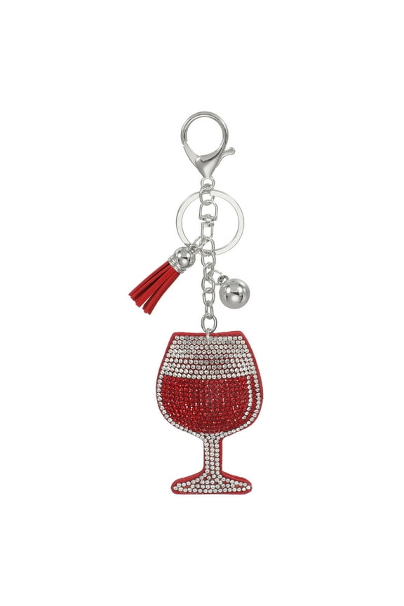 Rhinestone Keychain Bling Keychain Accessories Cute Crystal Key Chain Red