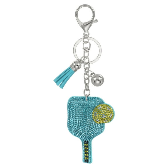 Uxcell Rhinestone Keychain Pickleball Keychain Bling Keychain Accessories Crystal Key Chain Lake Blue