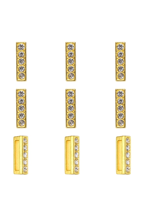 Rhinestone Letter Charm, 30Pcs 10mm Slide Wristbands Pendants Crystal Letter I Charm Pendants Alphabet A-Z for DIY Jewelry Making Necklace Bracelets, Gold Tone