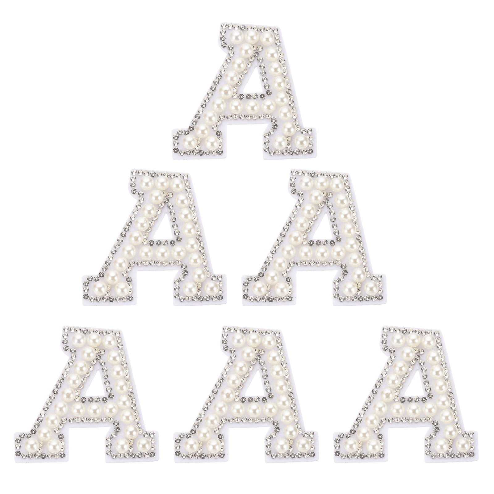 Uxcell Rhinestone Letters Patches, Initial Letter Self-Adhesive Patch A ...