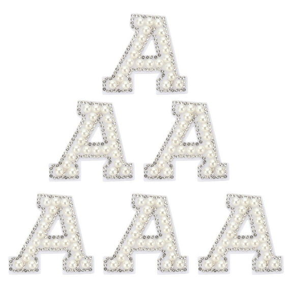 Uxcell Rhinestone Letters Patches, Initial Letter Self-Adhesive Patch A