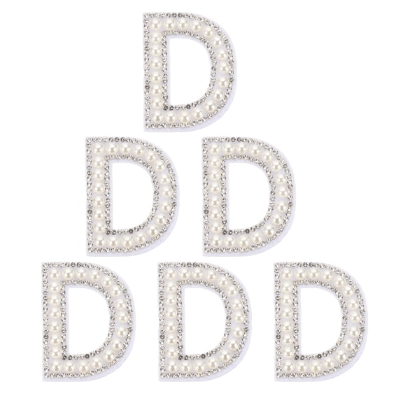 Uxcell Rhinestone Letters Patches, Initial Letter Self-Adhesive Patch D