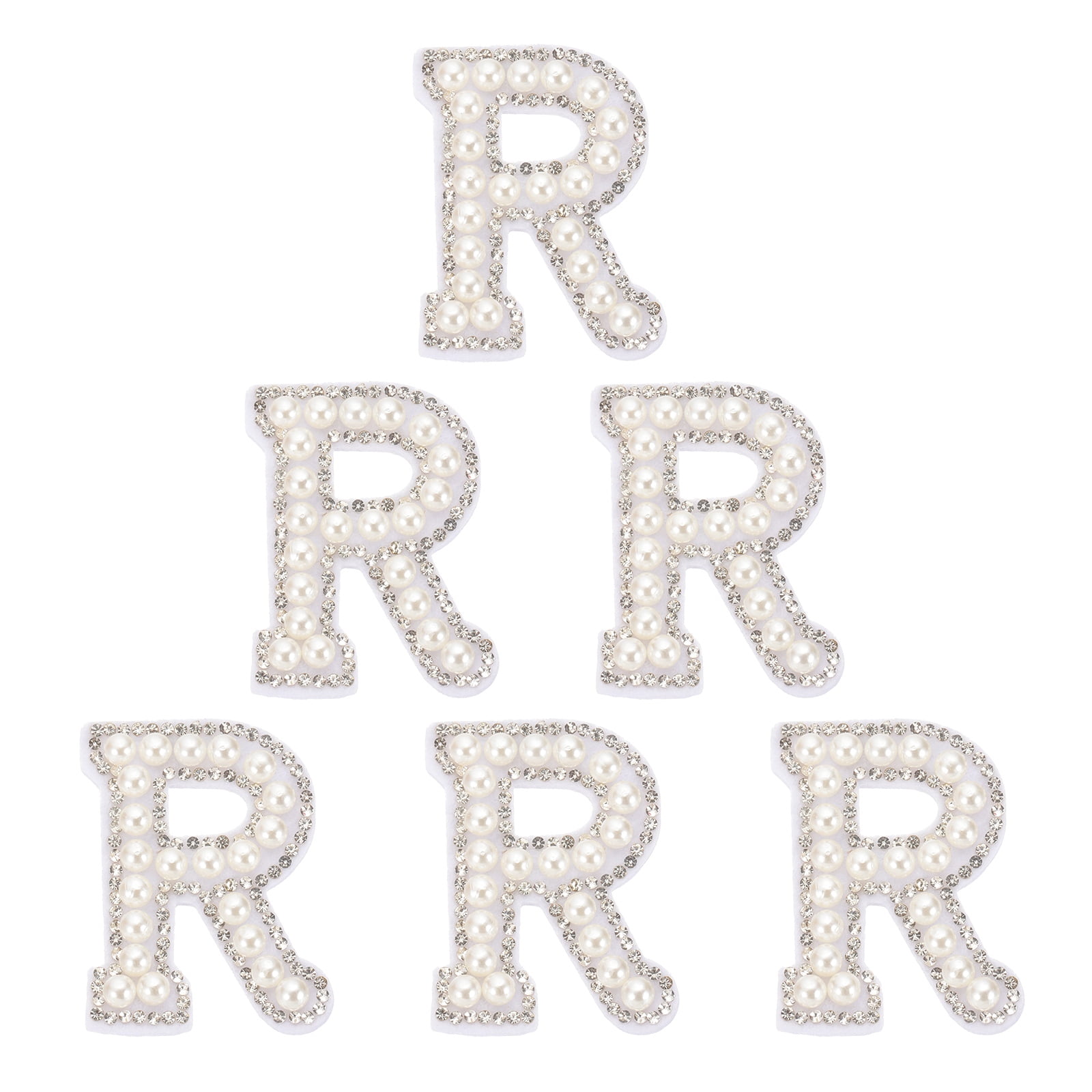 Uxcell Rhinestone Letters Patches, Initial Letter Self-Adhesive Patch R ...