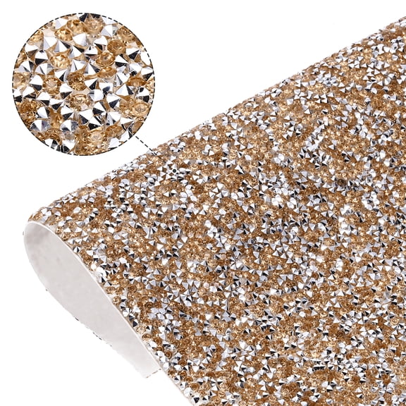 Uxcell Rhinestone Sheets, Bling Crystal Glitter Rhinestone Gem Sticker 15.7"x9.4" Self Adhesive for DIY Crafts Car Wedding Birthday Party Decoration(Silver Rose Gold)