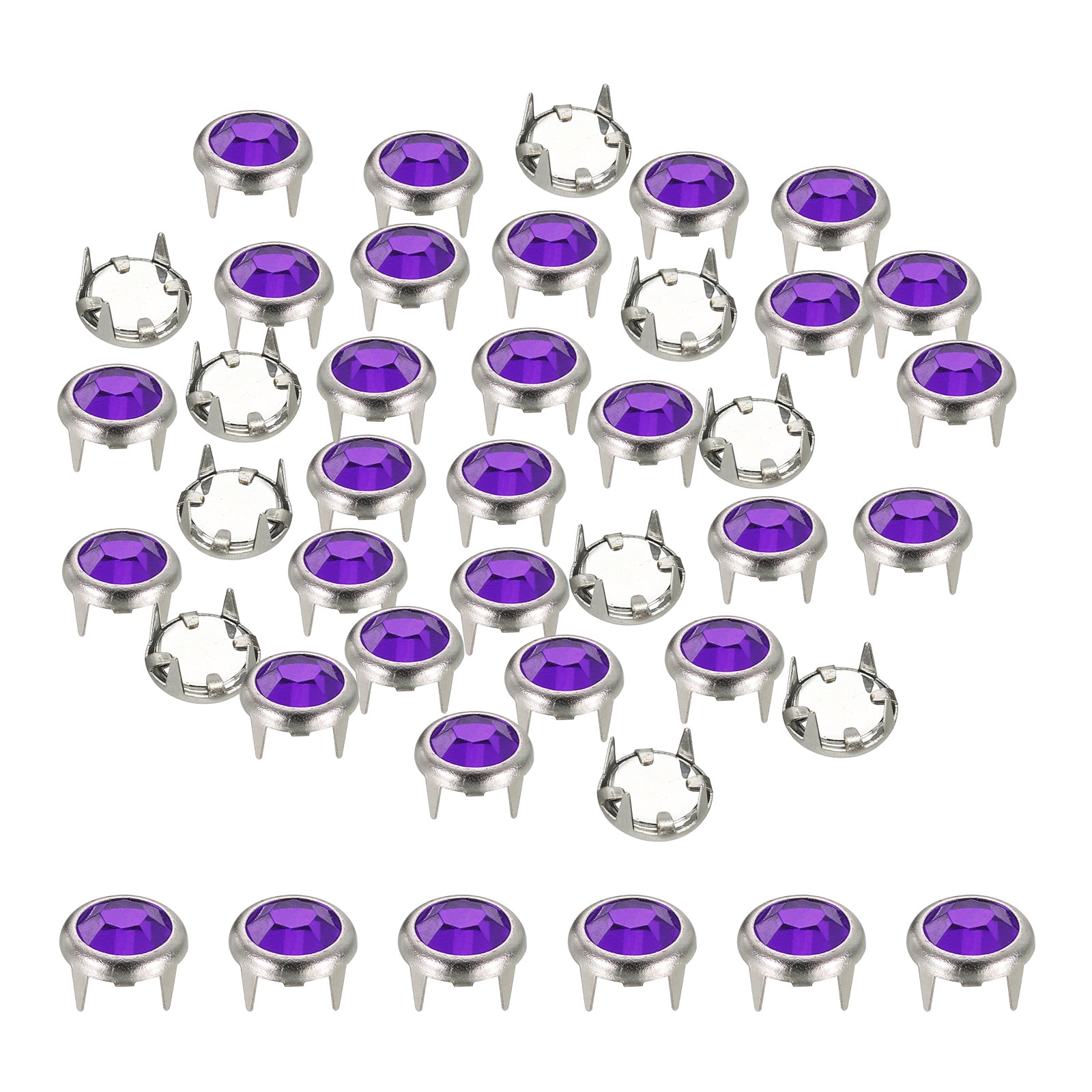Purple Rivet Uxcell Rhinestone Studs, Rhinestone Claw Beads Nailhead Crystal Claw ...