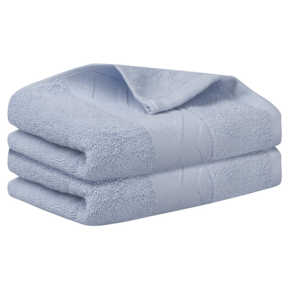 REGALWOVEN Rhombus Pattern Hand Towel Set of 2, Cotton, Highly Absorbent Towels for Bathroom Grey 13' x 30'