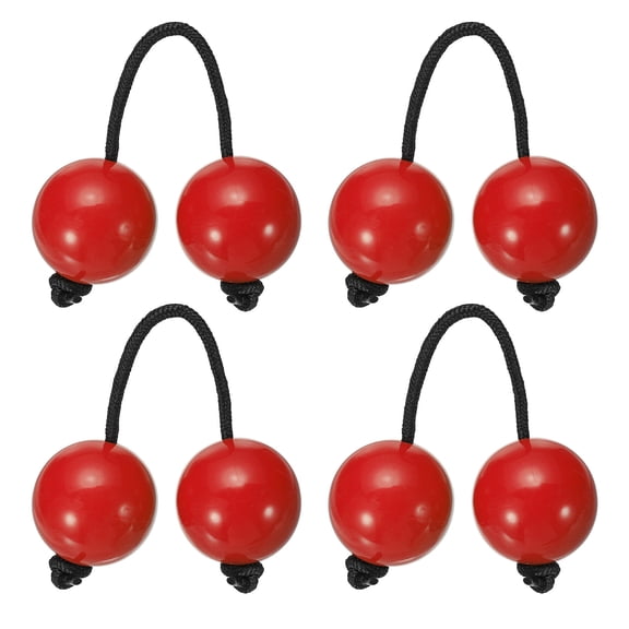 Uxcell Rhythm African Shaker Kashaka Shaker Ball Kashaka Hand Percussion Instruments with Black Rope, Fit for Show Red