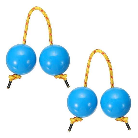 Uxcell Rhythm African Shaker Kashaka Shaker Ball Kashaka Hand Percussion Instruments with Yellow Rope, Fit for Adults Blue