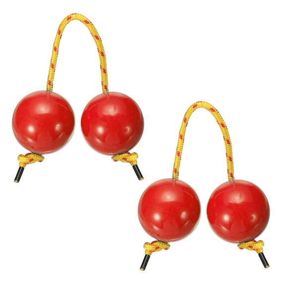 Uxcell Rhythm African Shaker Kashaka Shaker Ball Kashaka Hand Percussion Instruments with Yellow Rope, Fit for Adults Red