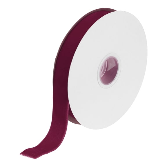 Uxcell Velvet Ribbon Single Face Spool Silky Velvet Fabric for DIY Crafts Gift Wrapping 3/4" x 10 Yard Deep Rose Red