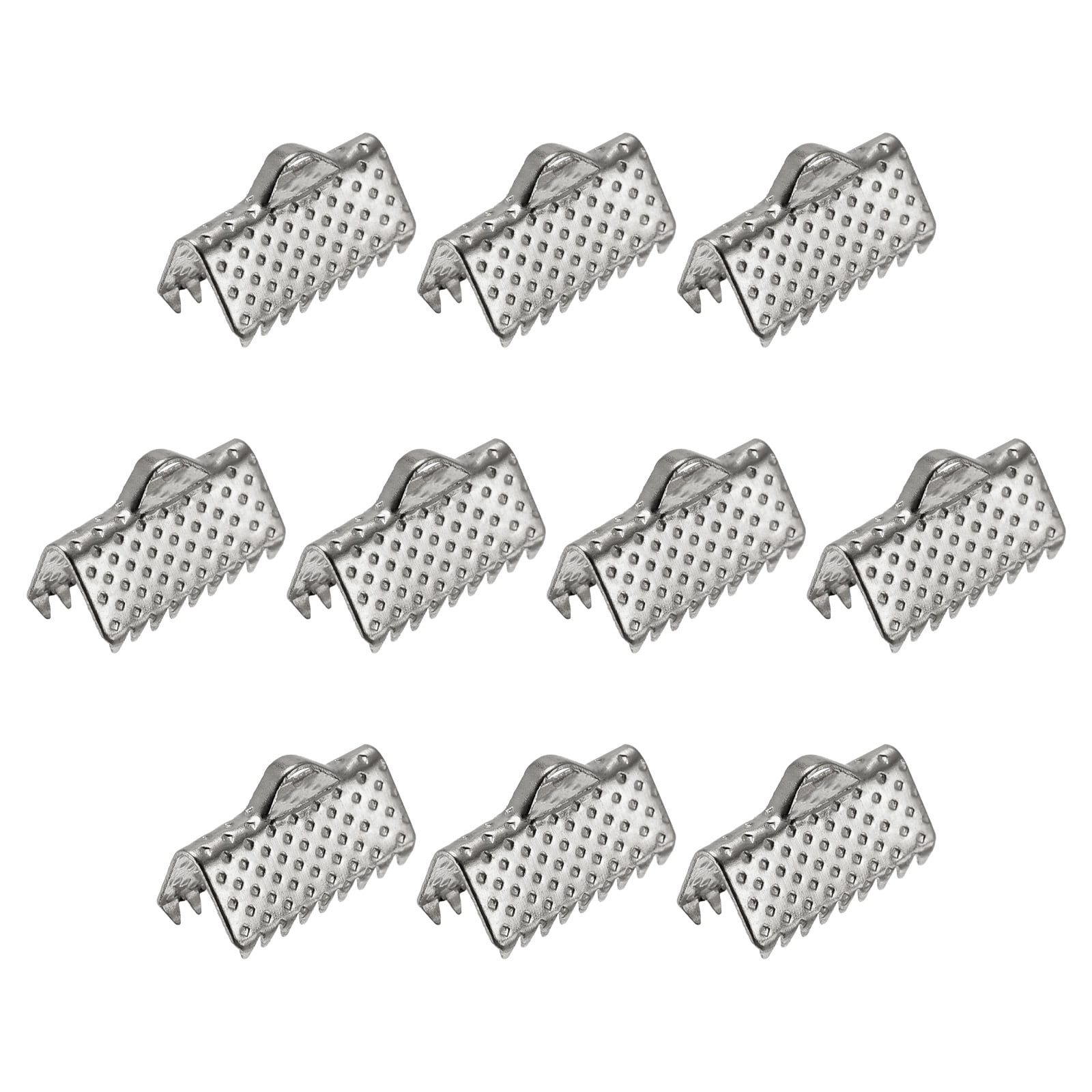 Uxcell Ribbon Crimp Clamp Ends, 10mm Bookmark Pinch Cord End Clasps for ...