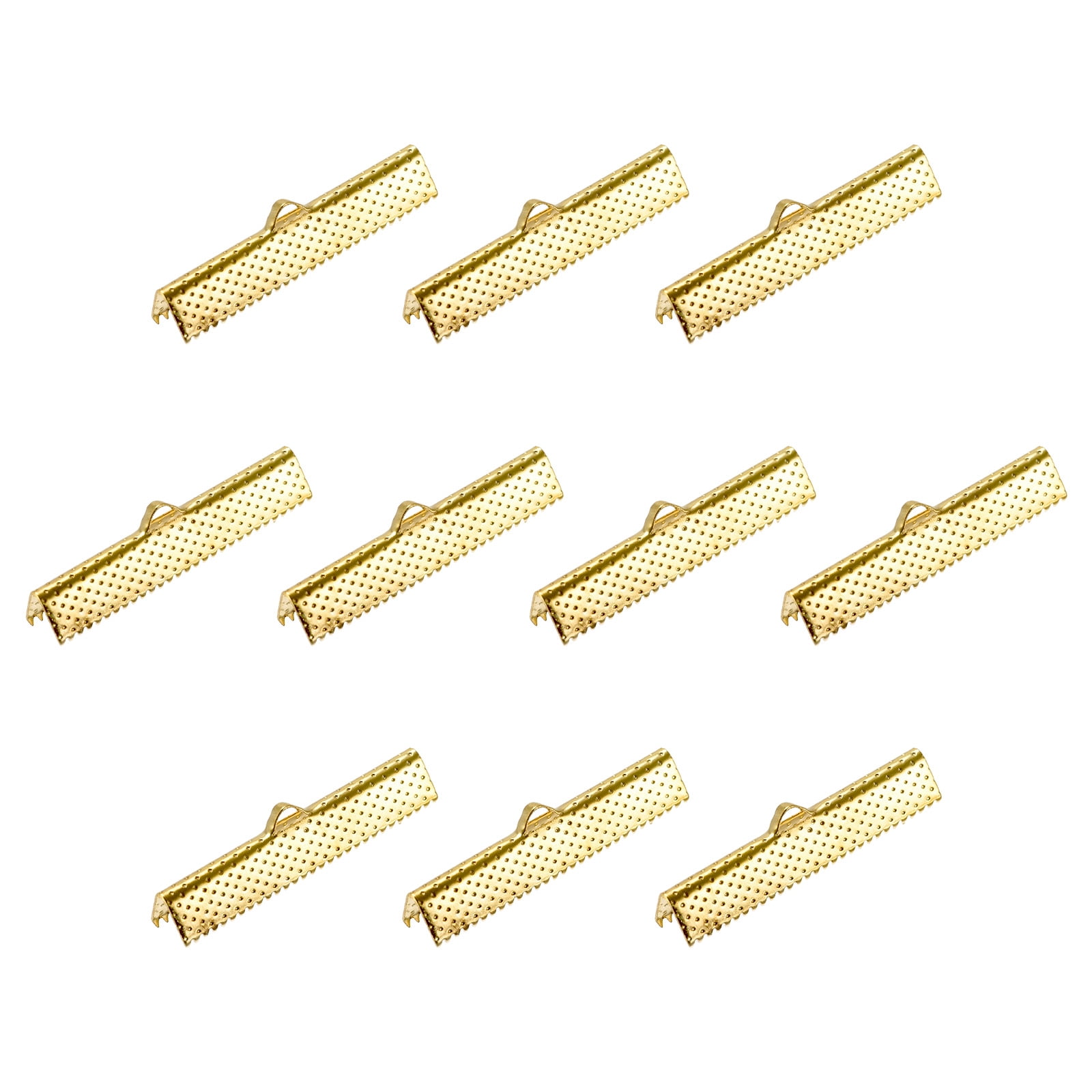 Uxcell Ribbon Crimp Clamp Ends, 35mm Bookmark Pinch Cord End Clasps for ...