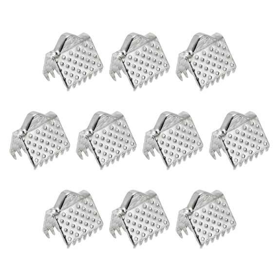 Uxcell Ribbon Crimp Clamp Ends, 8mm Bookmark Pinch Cord End Clasps for DIY Silver Tone 100Pack