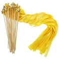 thumbnail image 1 of Uxcell Ribbon Fairy Wands Silk Stick Streamer with Bells 24 Pack(Yellow), 1 of 6