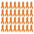 thumbnail image 1 of Uxcell Ribbon Pins, 200Pcs Orange Awareness Ribbon Satin with Safety Pins, 1 of 6