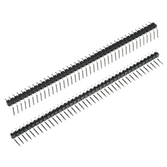 Uxcell Right Angle Header Pin 40P 1 Row 2.54mm Pitch Silver Tone Pin for PCB 15 Pack