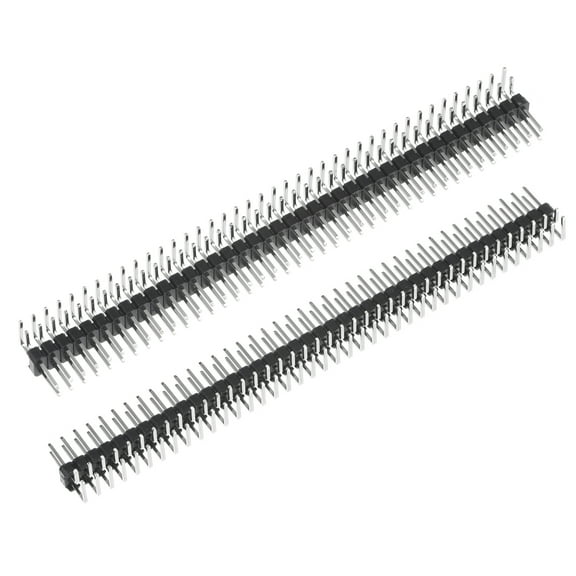 Uxcell Right Angle Header Pin 80P 2 Row 2.54mm Pitch Silver Tone Pin for PCB 4 Pack