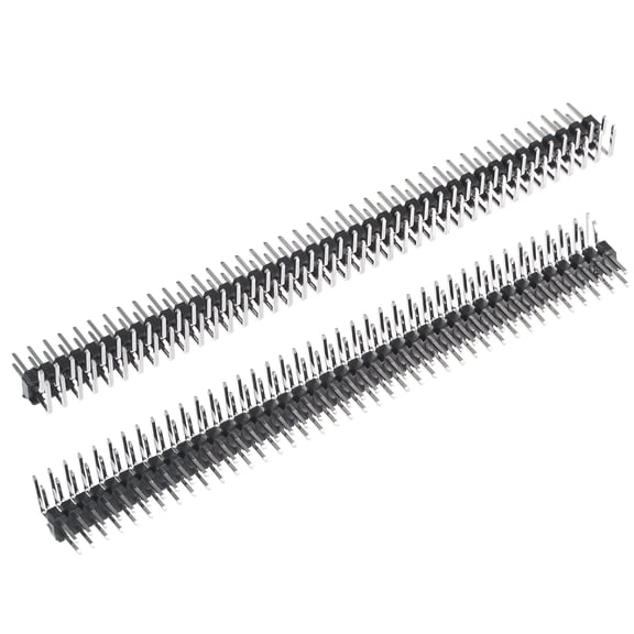 Uxcell Right Angle Header Pin 80P 2 Row 2mm Pitch Silver Tone Pin for Prototyping 4 Pack
