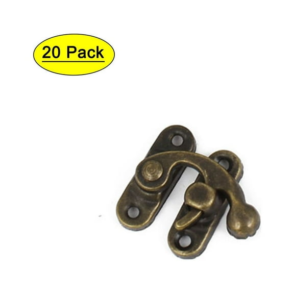 Uxcell Right Latch Hook Wood Necklace Box Case Catch Hasp Bronze Tone 20Pcs