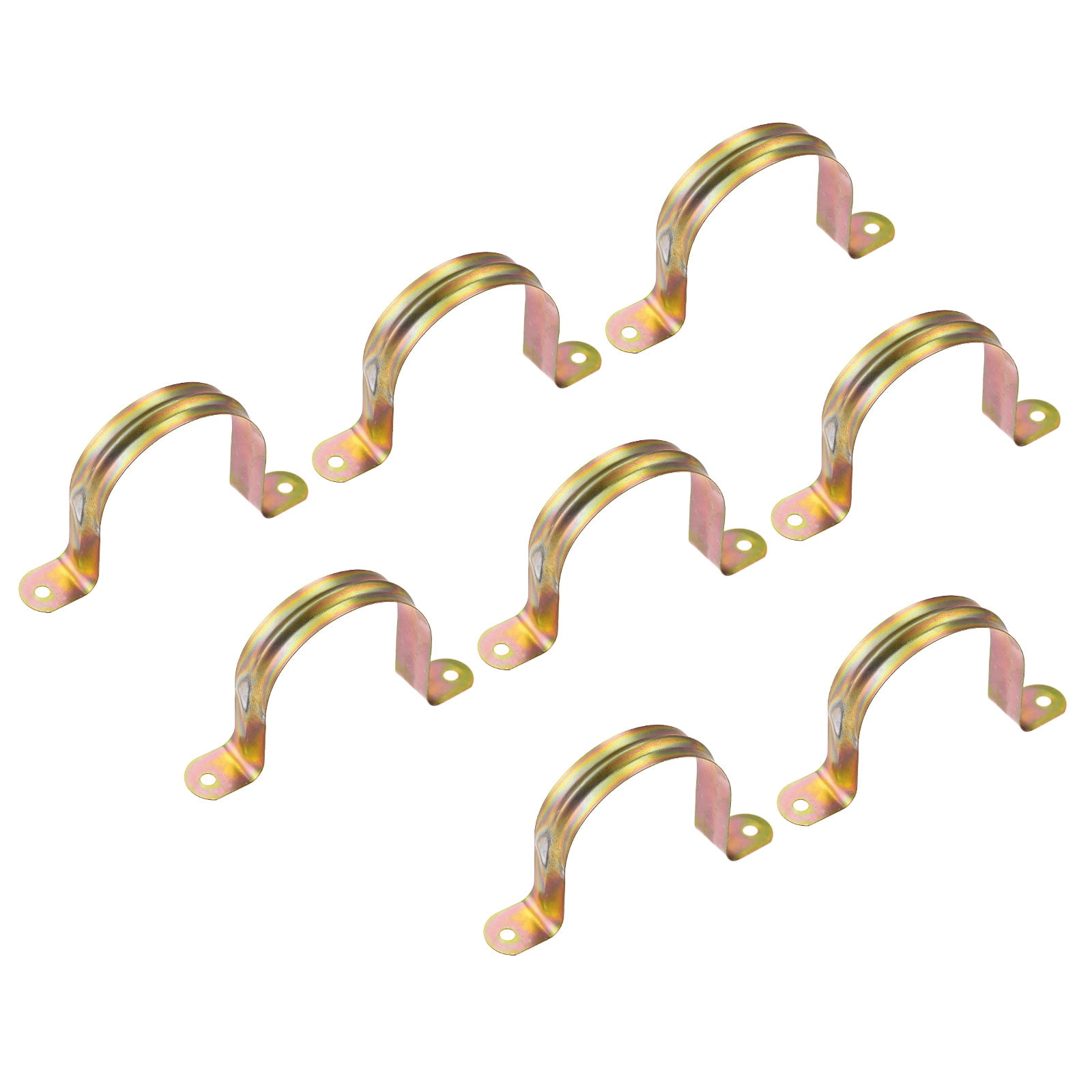 Uxcell Rigid Pipe Strap, 3 Inch (75mm) 2 Holes U Bracket Carbon Steel