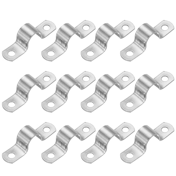 Uxcell Rigid Pipe Strap, 304 Stainless Steel Conduit Clamp 2 Hole Thicken U Bracket for Fixing 5/9" (14mm)