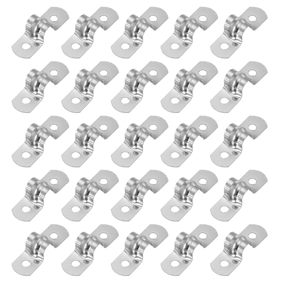 Uxcell Rigid Pipe Strap, 304 Stainless Steel Conduit Clamp 2 Hole U Bracket Pipe Clamp Tube Strap for Pipe Cable Wire Fixing 1/3" (8mm)