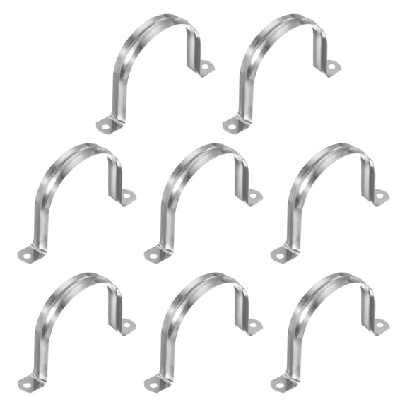 Uxcell Rigid Pipe Strap, 304 Stainless Steels Conduit Clamp 2 Hole U Bracket Pipe Clamp Tube Strap for Pipe Cable Wire Fixing 3-1/7" (80mm)