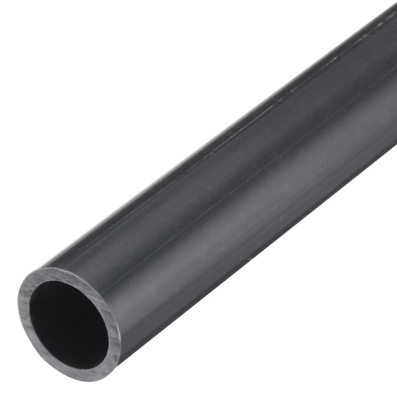 Uxcell Rigid Round Pipe Dark Grey High Impact for Water Pipe 0.61 x 0.79"