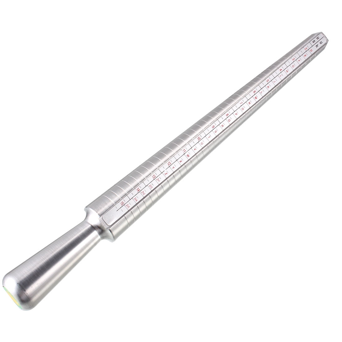 Uxcell Ring Sizer Mandrel 2 Scales (US,UK) Finger Measuring Aluminum Alloy Silver Tone