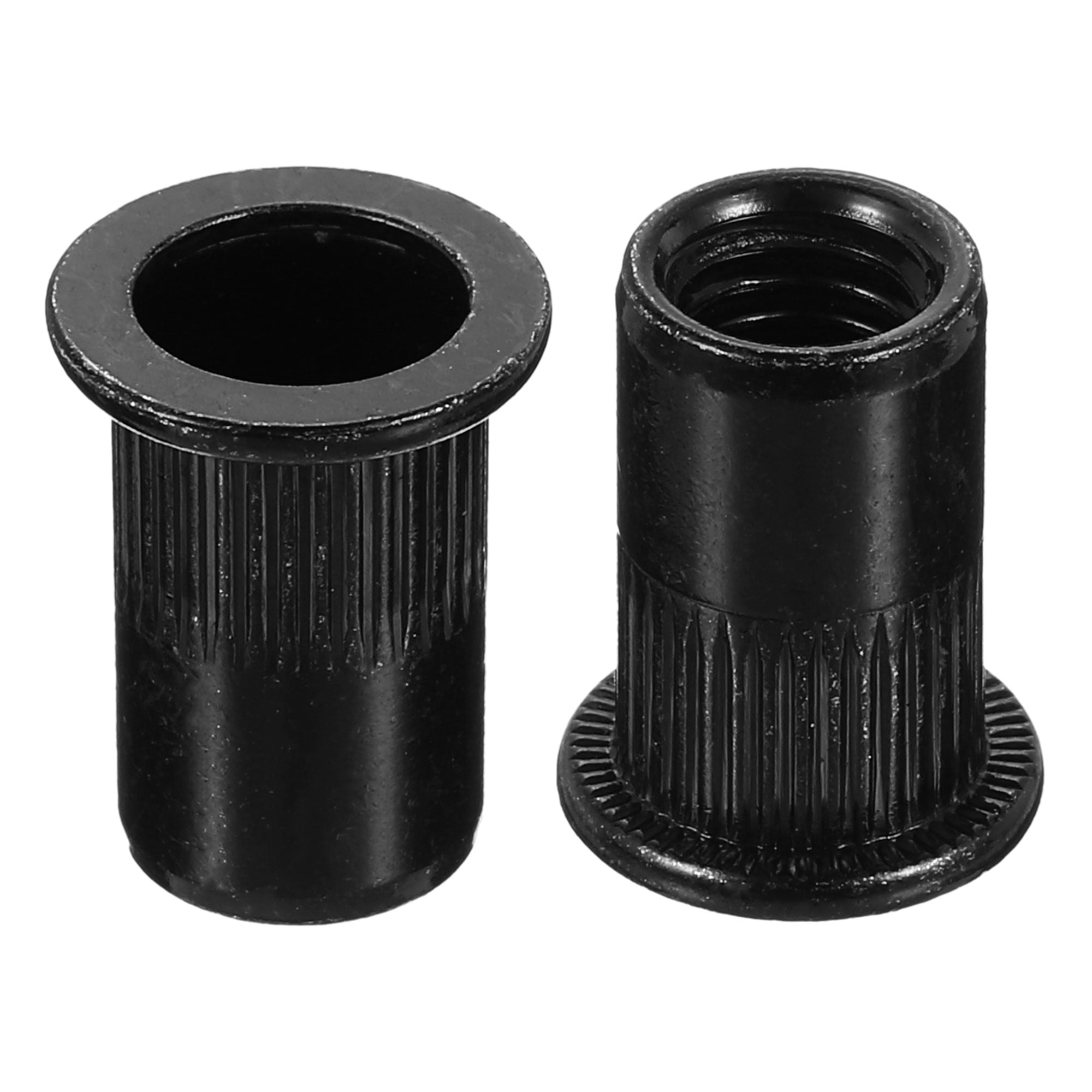 Uxcell Rivet Nuts Carbon Steel Knurled Flat Head Insert Nut Fastener ...