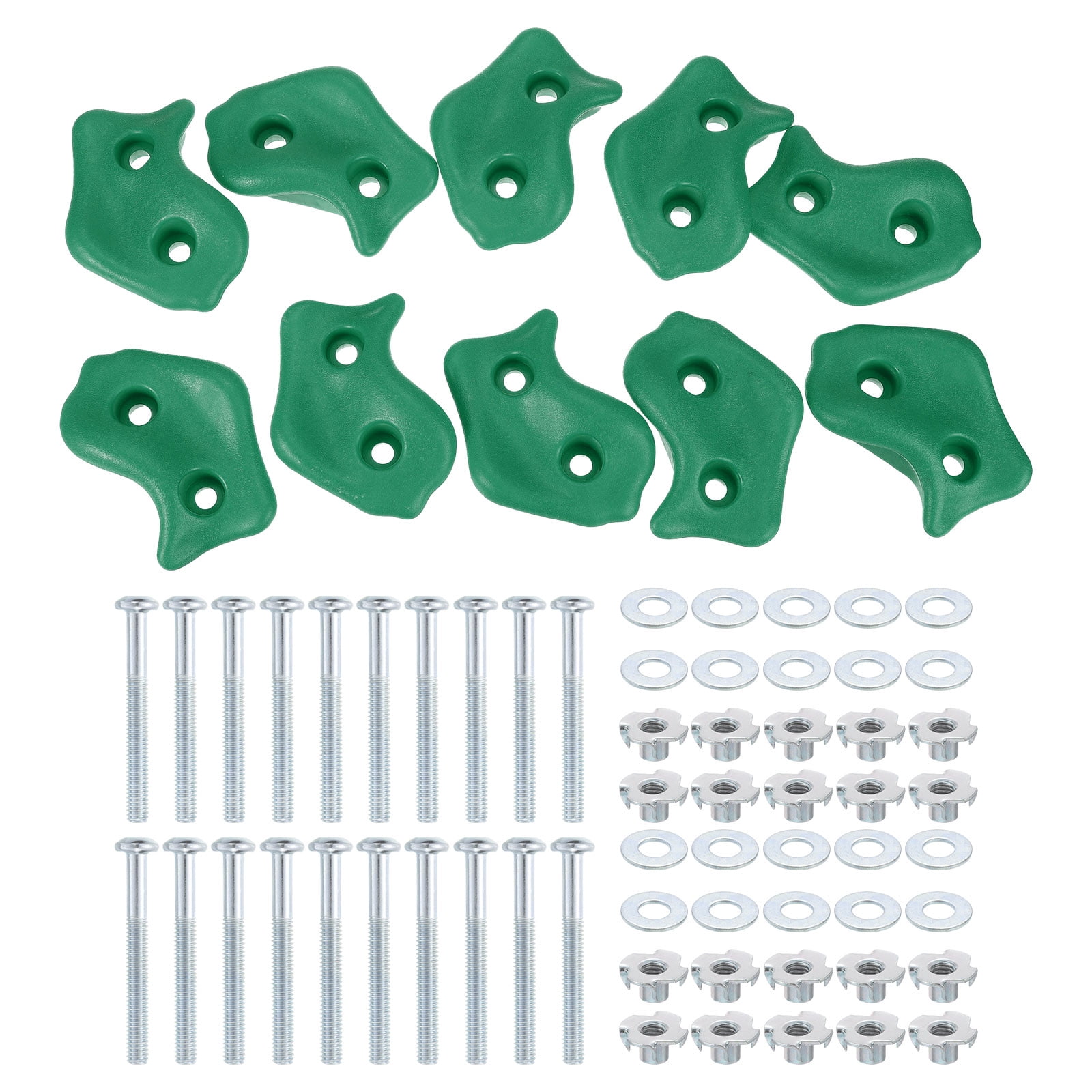 Rock Climbing Holds, 10 Pcs Large Climbing Rock Wall Grips with Double Hole for Playground Accessory, Green-C