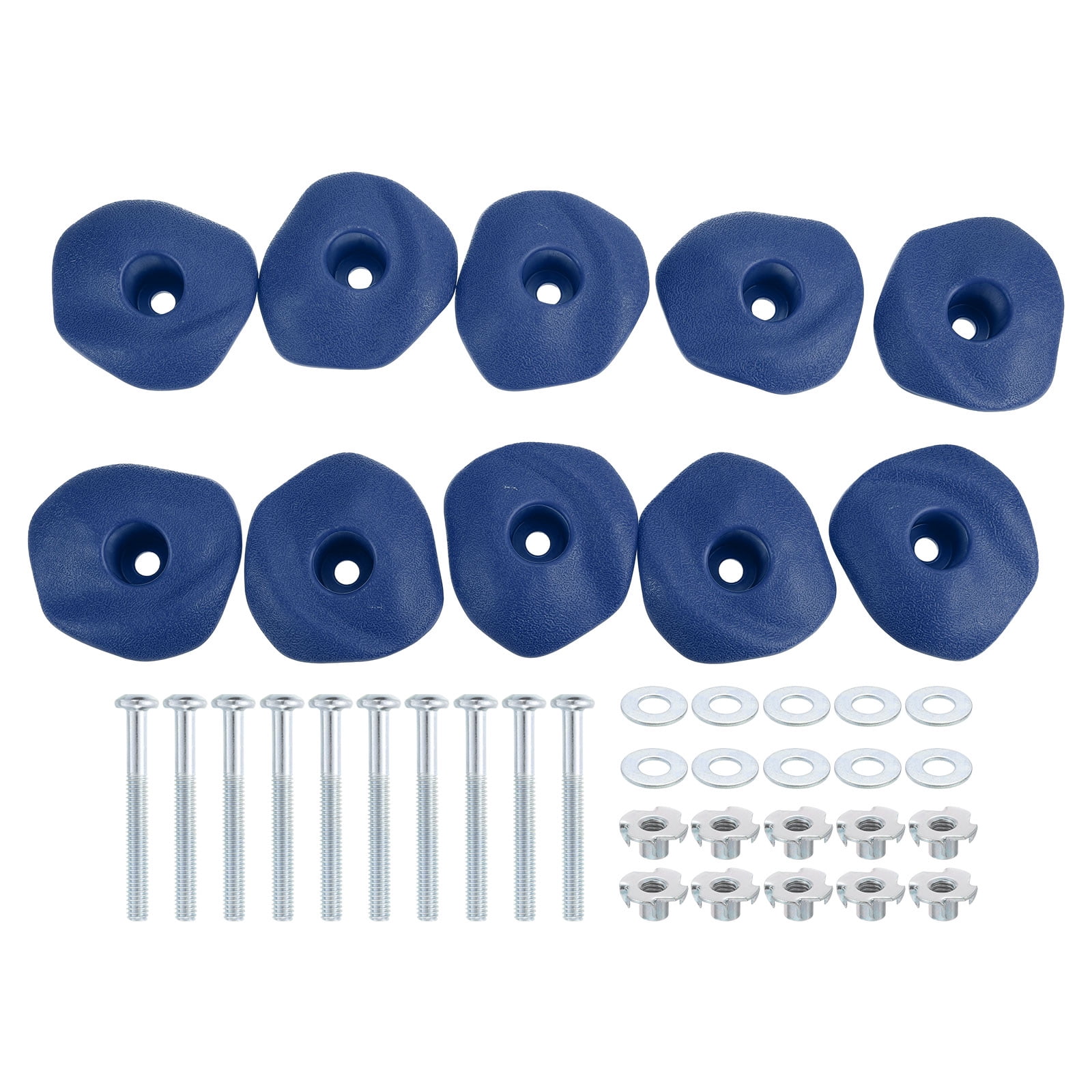 Rock Climbing Holds, 10 Pcs Climbing Rock Wall Grips with Single Holes for Playground Accessories, Blue-B