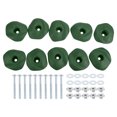 thumbnail image 1 of Rock Climbing Holds, 10 Pcs Climbing Rock Wall Grips with Single Holes for Playground Accessories, Green-B, 1 of 7