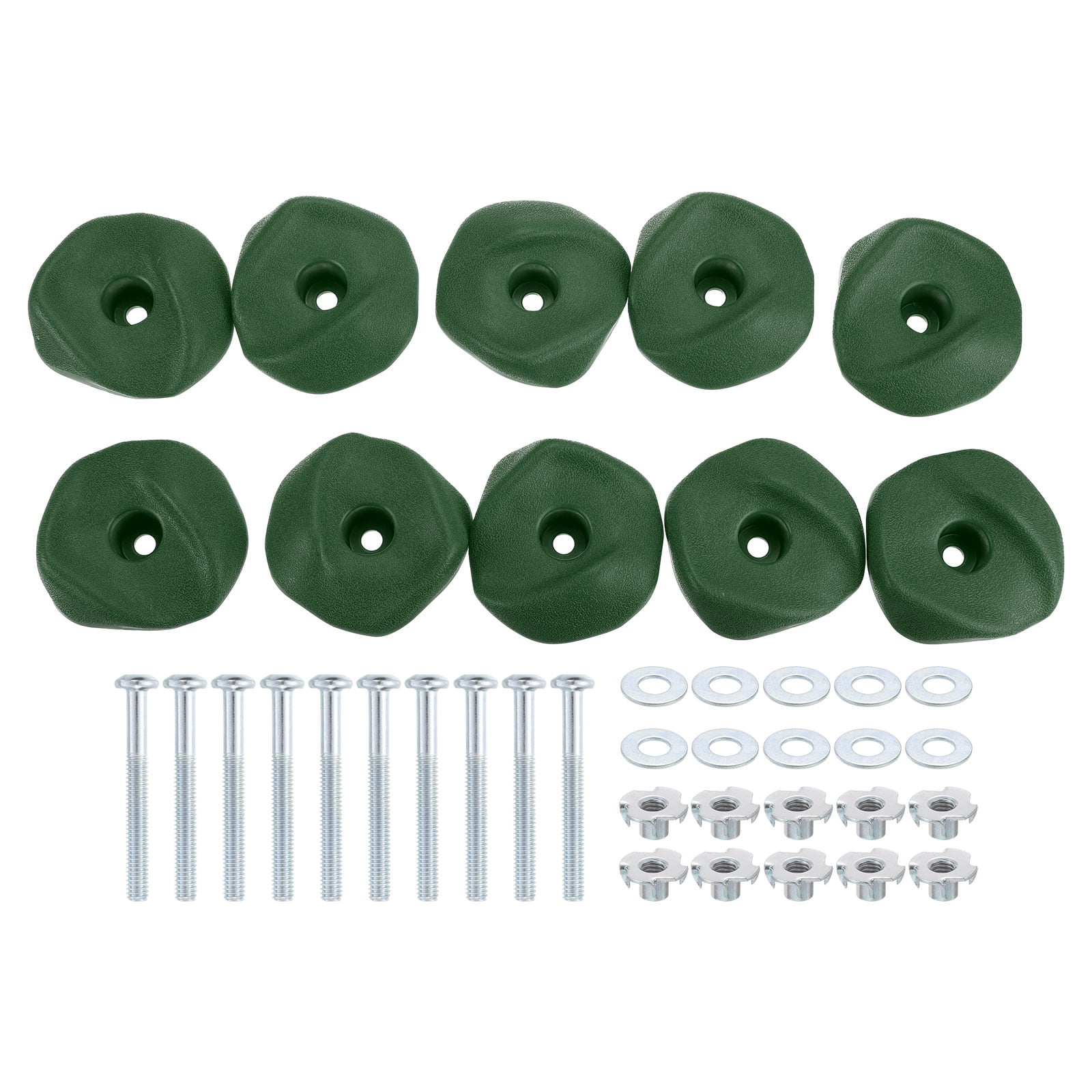 Rock Climbing Holds, 10 Pcs Climbing Rock Wall Grips with Single Holes for Playground Accessories, Green-A
