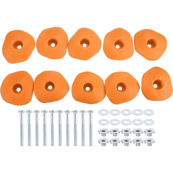 Rock Climbing Holds, 10 Pcs Climbing Rock Wall Grips with Single Holes for Playground Accessories, Yellow-D