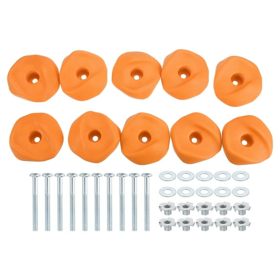 Rock Climbing Holds, 10 Pcs Climbing Rock Wall Grips with Single Holes for Playground Accessories, Yellow-A
