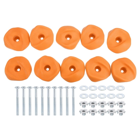 Rock Climbing Holds, 10 Pcs Climbing Rock Wall Grips with Single Holes for Playground Accessories, Yellow-A