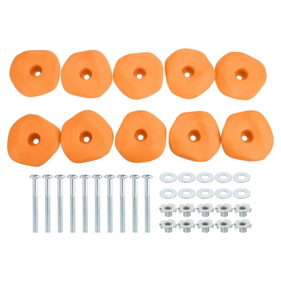 Rock Climbing Holds, 10 Pcs Climbing Rock Wall Grips with Single Holes for Playground Accessories, Yellow-C