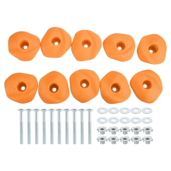Rock Climbing Holds, 10 Pcs Climbing Rock Wall Grips with Single Holes for Playground Accessories, Yellow-B