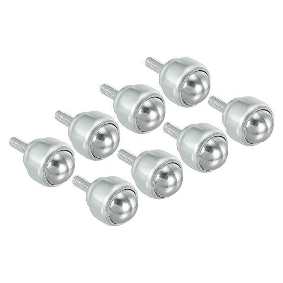 Uxcell Roller Ball Transfer Bearing 1" Load 66lbs Stud Mounted Carbon Steel Rotation Caster Unit 8 Pack