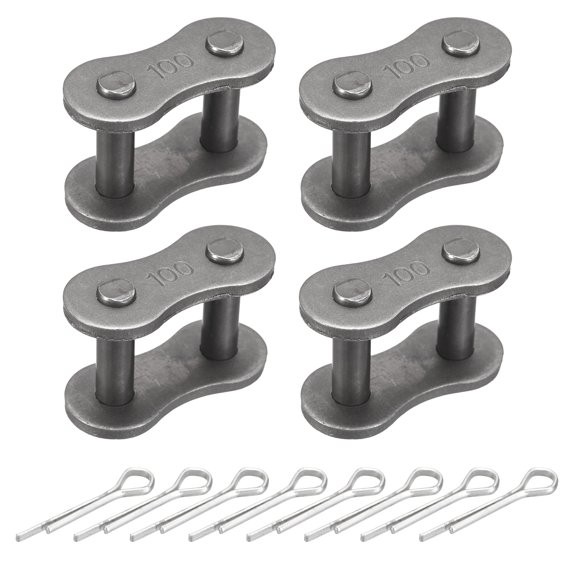 Uxcell Roller Chain Offset Link, (1-1/4 Inch) (4 Pcs), Carbon Steel Full Links Chain End Connector Split Links Master Crank Connector, Suit for - 20A Chain/Bikes/Motorcycles