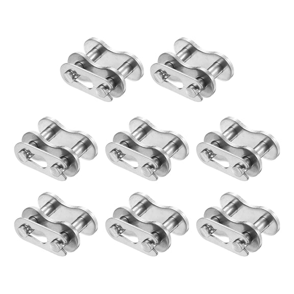 Uxcell Roller Chain Offset Link, (1/2 Inch, Silver) (8 Pcs), Stainless Steel Full Links Chain End Connector Split Links Master Crank Connector, Suit for - 08A Chain/Bikes/Motorcycles