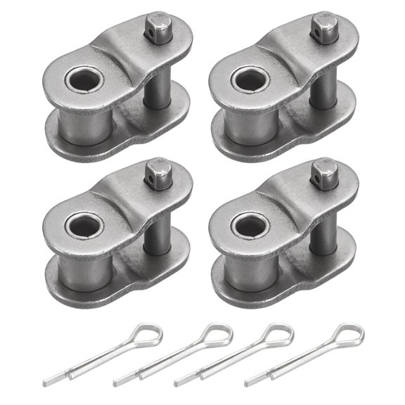 Uxcell Roller Chain Offset Link, (1 Inch) (4 Pcs), Carbon Steel Half Links Chain End Connector Split Links Master Crank Connector, Suit for - 16A Chain/Bikes/Motorcycles