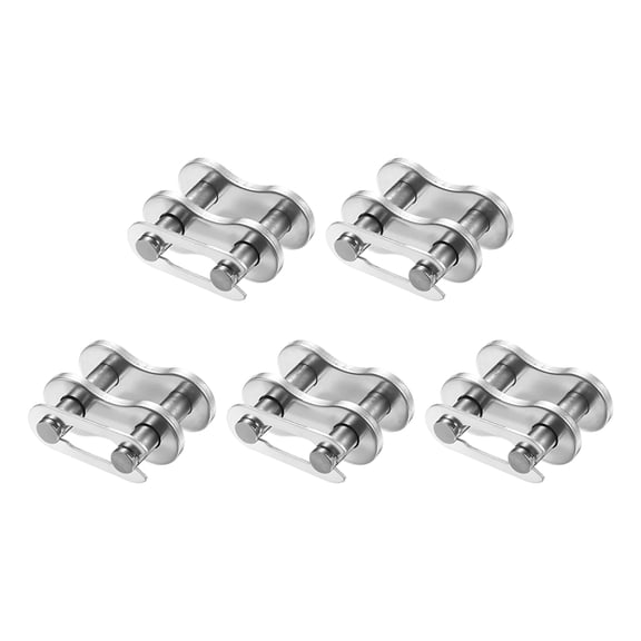 Uxcell Roller Chain Offset Link, (3/4 Inch, Silver) (5 Pcs), Stainless Steel Full Links Chain End Connector Split Links Master Crank Connector, Suit for - 12A Chain/Bikes/Motorcycles