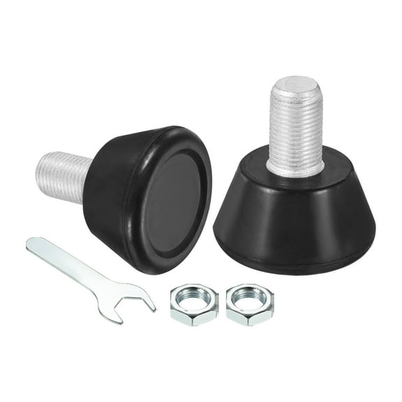 Uxcell Roller Skate Toe Stops with 0.6'' Bolts 82A Rubber Brake Stoppers Block, Black 1 Pair