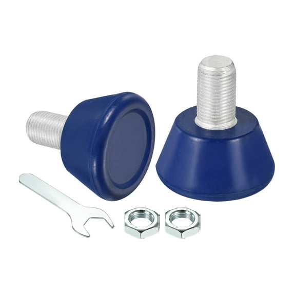 Uxcell Roller Skate Toe Stops with 0.6'' Bolts 82A Rubber Brake Stoppers Block, Blue 1 Pair
