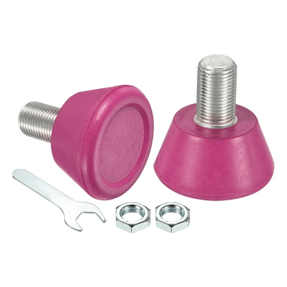 Uxcell Roller Skate Toe Stops with 0.6'' Bolts 82A Rubber Brake Stoppers Block, Rose Red 1 Pair